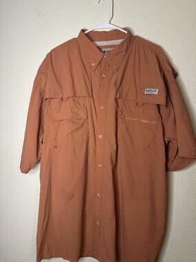 EUC Men’s MAGELLAN Sportswear Short Sleeve Shirt Sz 3XL Burnt Orange Mesh Lined